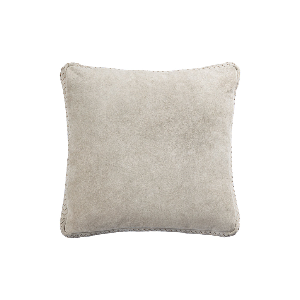 Suky Taupe suede leather cushion square S