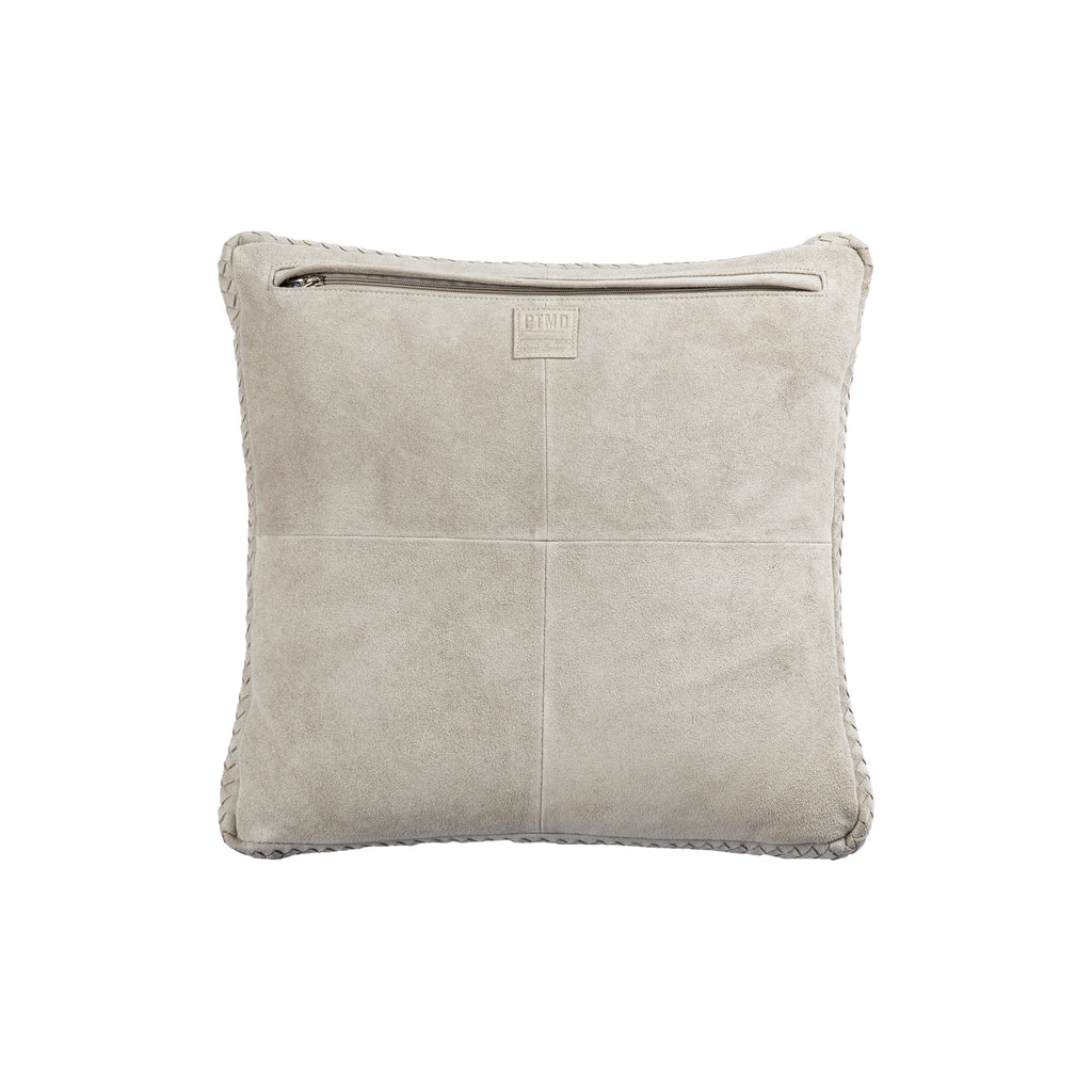 Suky Taupe suede leather cushion square S