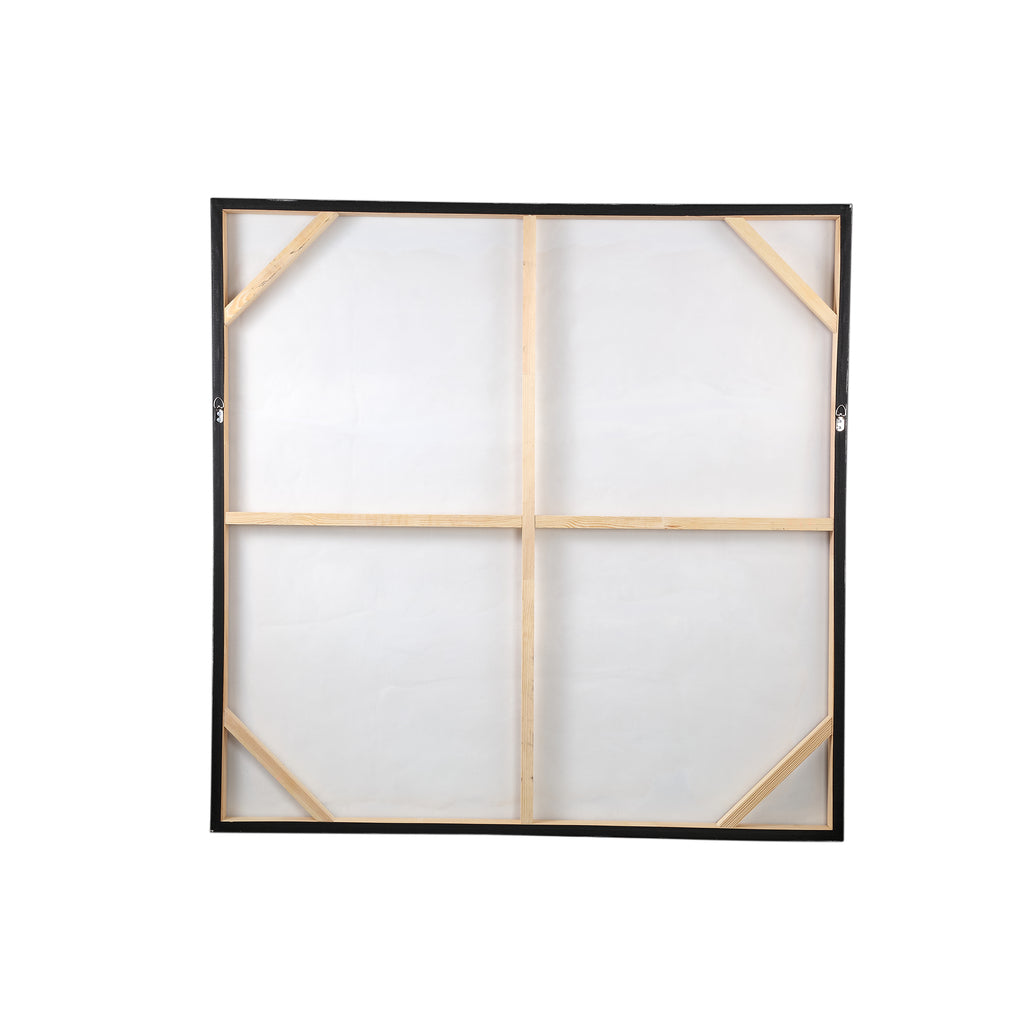 Suyen White canvas wall panel abstract lines