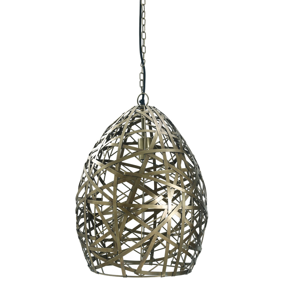 Syna Brass iron hanging lamp egg shape L