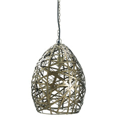 Syna Brass iron hanging lamp egg shape L