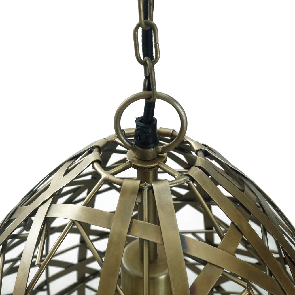 Syna Brass iron hanging lamp egg shape L