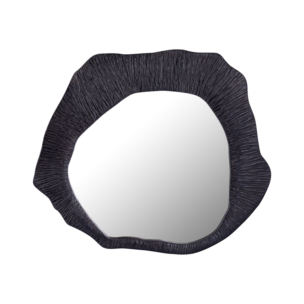 Telly Black alu mirror organic shapes large