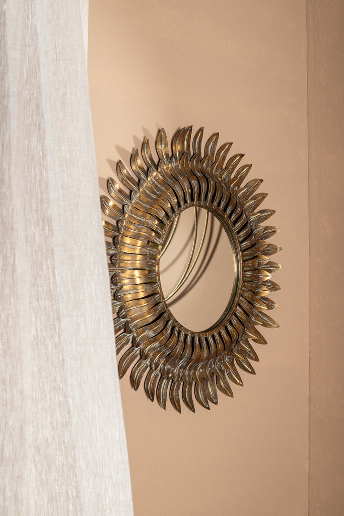 Terres Gold metal mirror gold shiny frame round