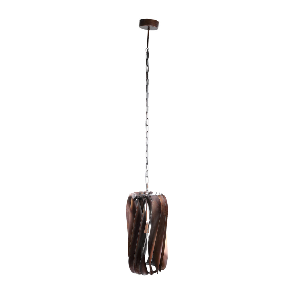 Tessa Bronze iron hanging lamp round wavy lines