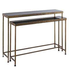 Thari Gold alu side table with glass top SV2