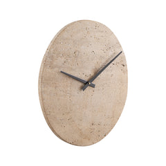 Tomika Natural travertine wall clock round L