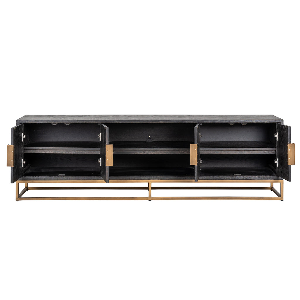 TV-dressoir Blackbone brass 4-deuren 200 (Black rustic)