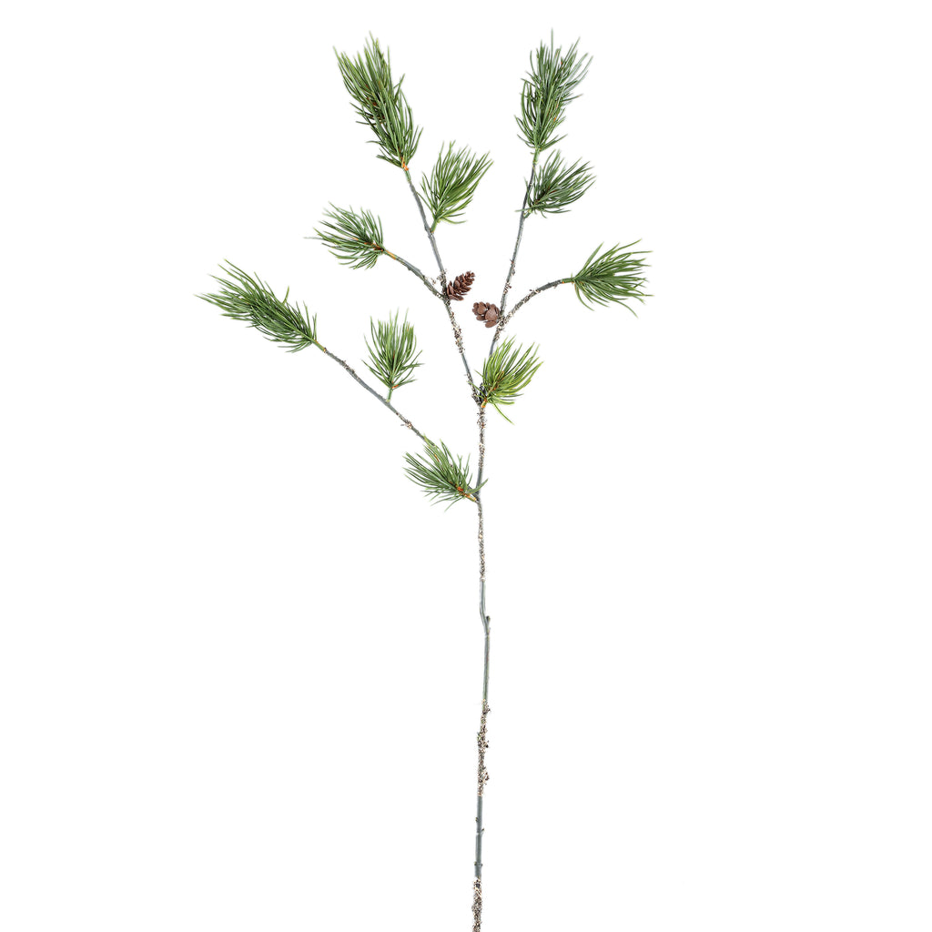 Twig Plant green pine spray with pinecones