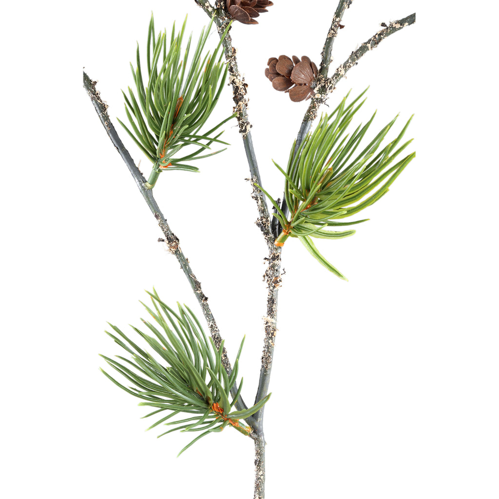 Twig Plant green pine spray with pinecones