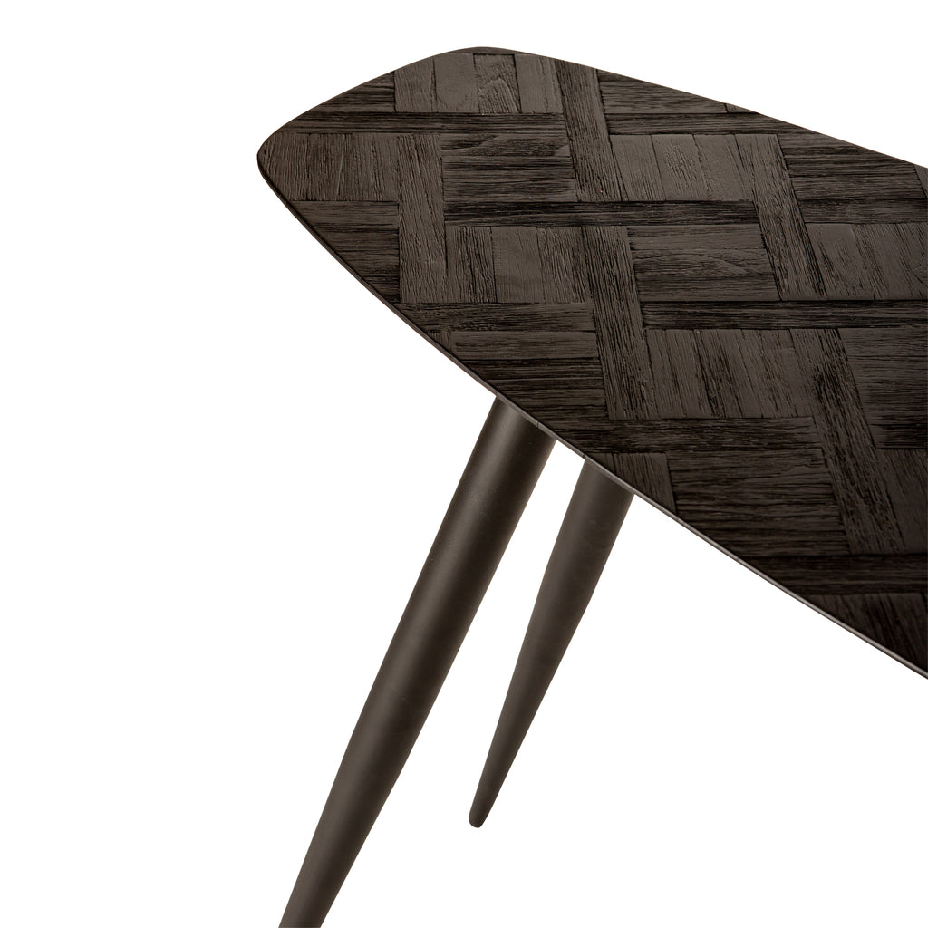 Tyano Black recycled teak wood side table