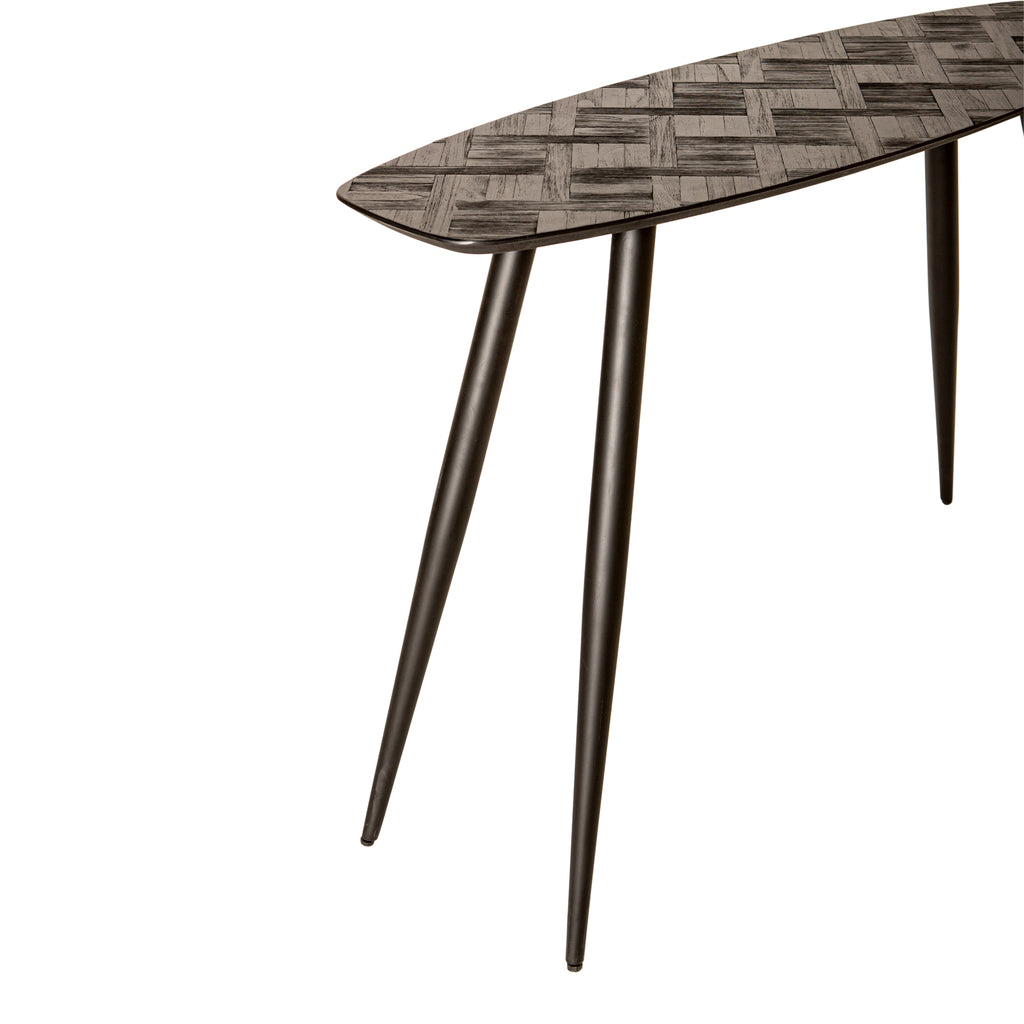 Tyano Black recycled teak wood side table