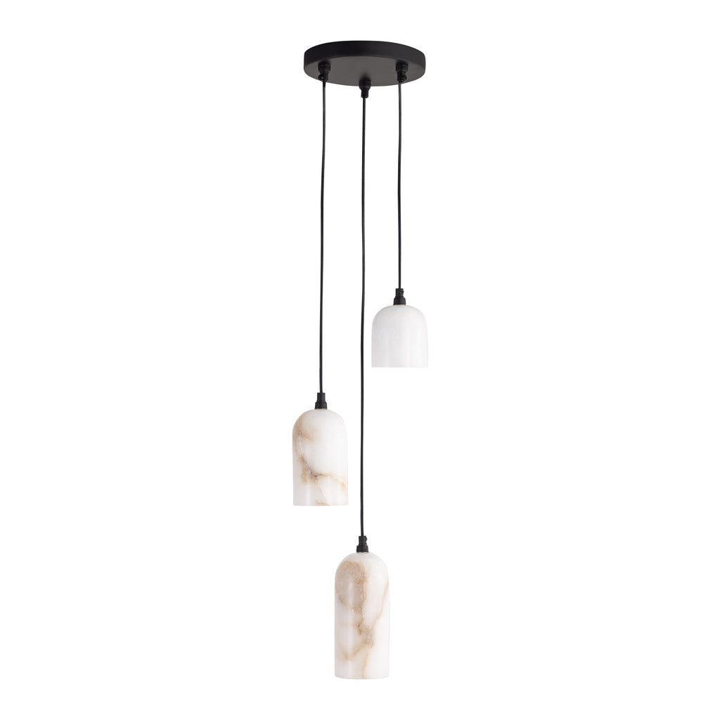 Vaden Black alabaster hanging multiple lamp round