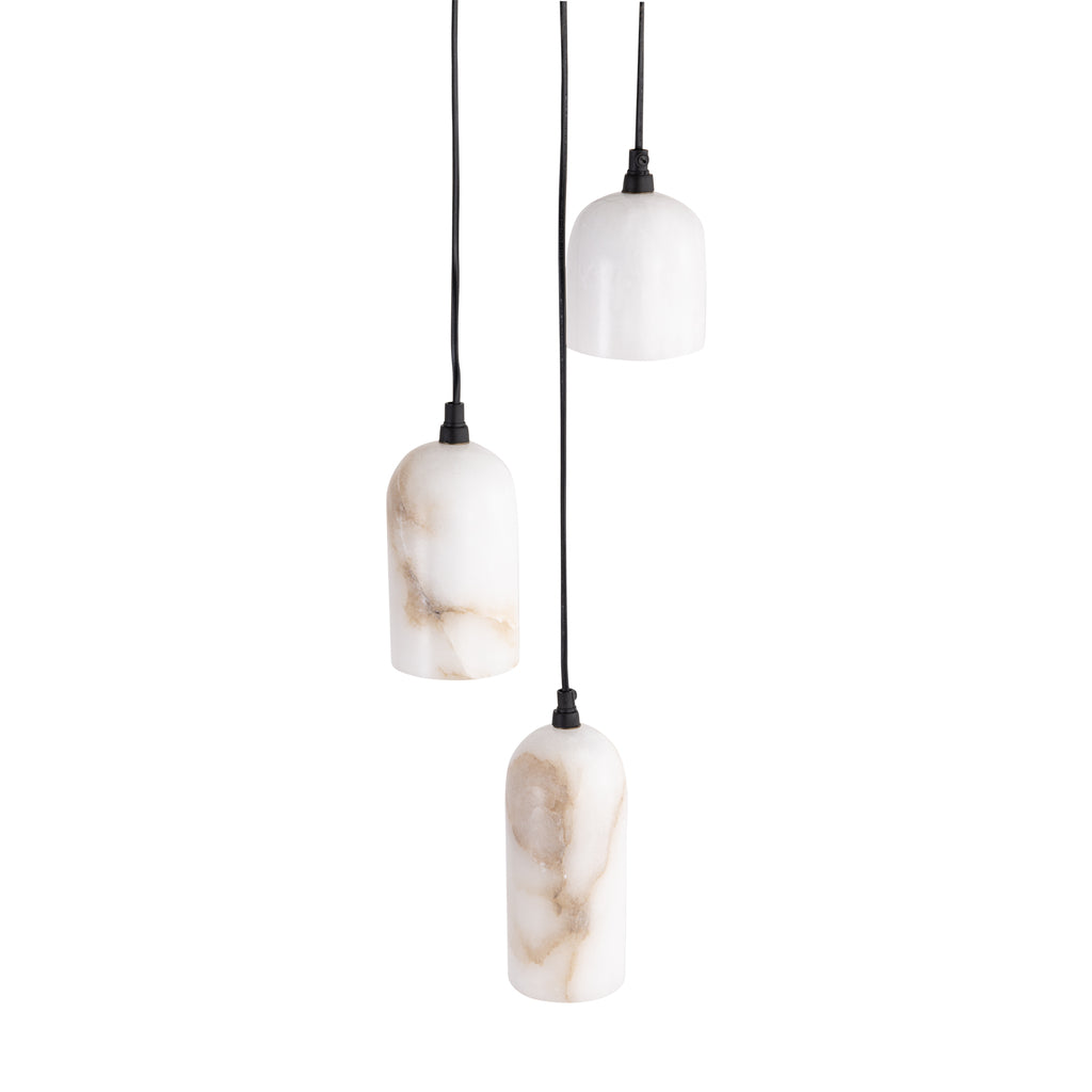 Vaden Black alabaster hanging multiple lamp round