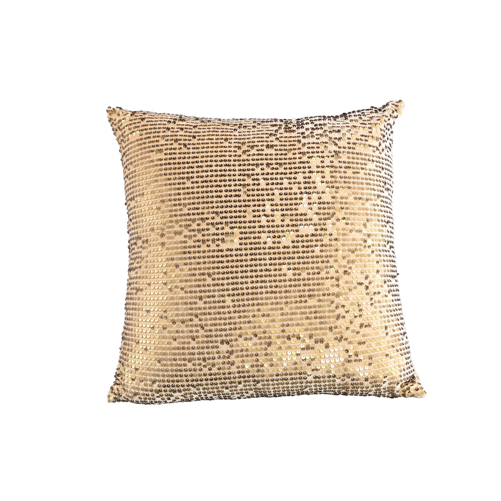 Vanny Gold fabric cushion with shiny sequins squar