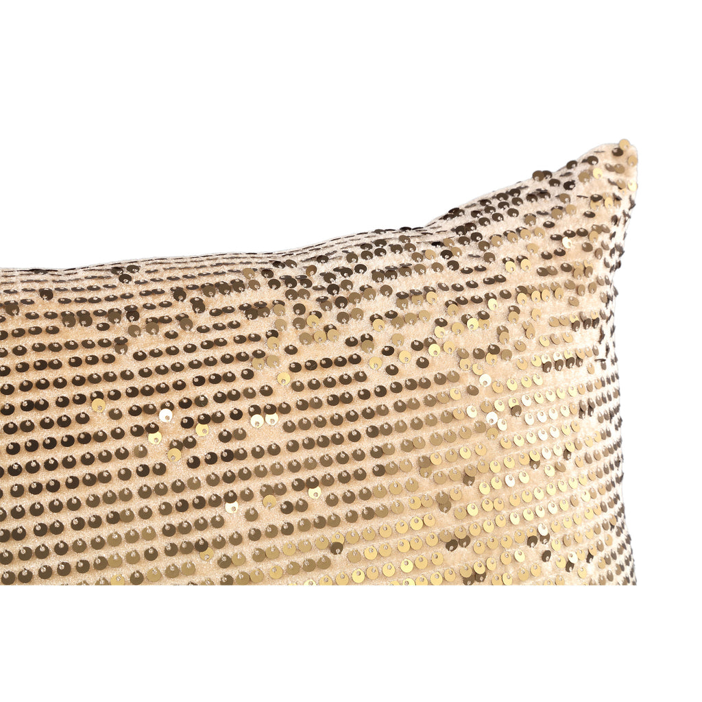 Vanny Gold fabric cushion with shiny sequins squar