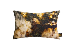 Vexx Brown cotton velvet cushion bark print L