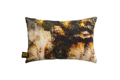 Vexx Brown cotton velvet cushion bark print L