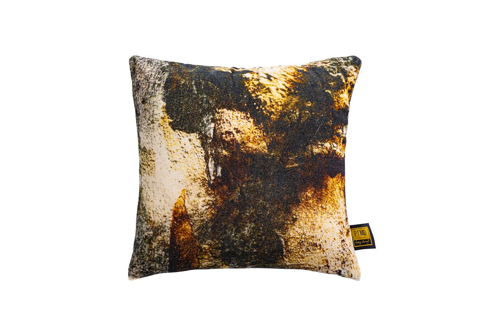 Vexx Brown cotton velvet cushion bark print S