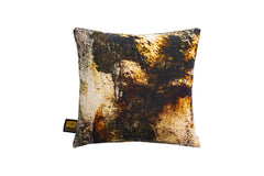 Vexx Brown cotton velvet cushion bark print S