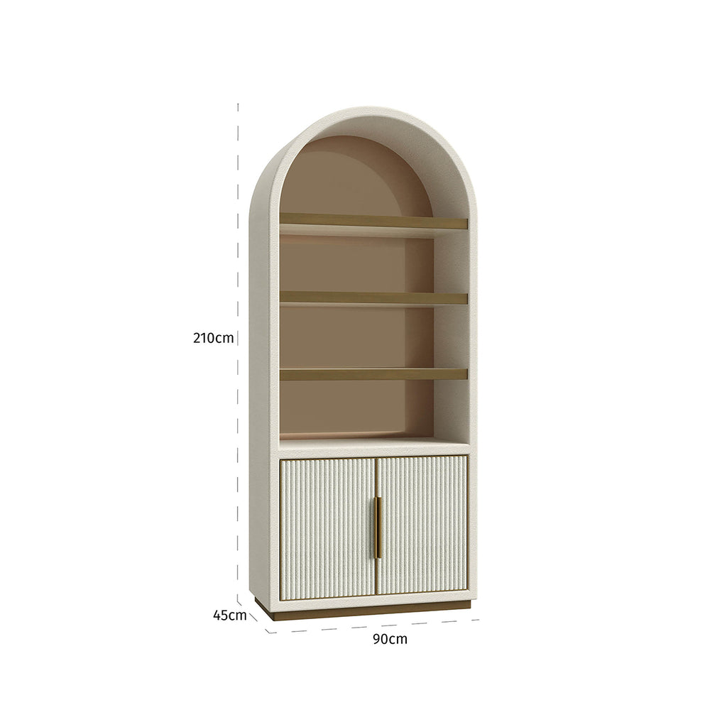 Wandkast Tivoli met gebogen bovenkant 2-deurs 3-planken (White)