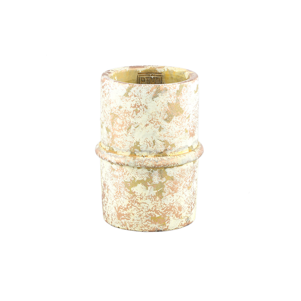 Werix Cream cement pot center rib round M