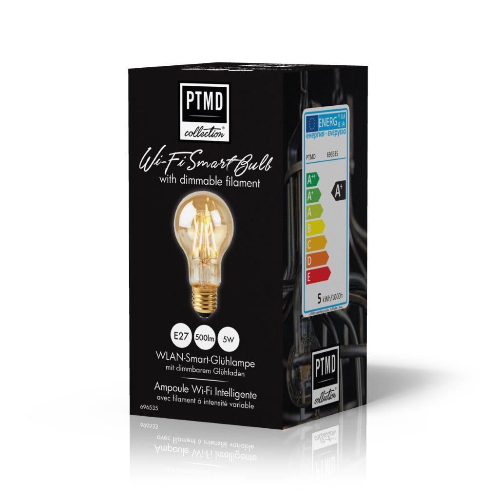 WiFi Smart LED filament gold lamp pear E27