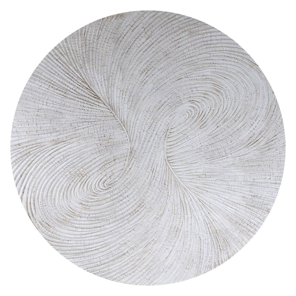 Wiktor White MDF round wallpanel swirl carved L