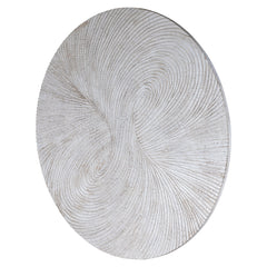 Wiktor White MDF round wallpanel swirl carved L