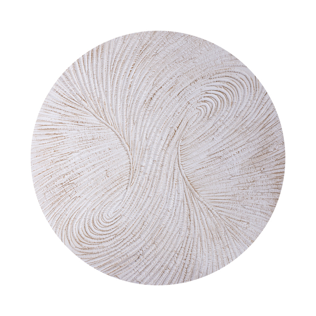 Wiktor White MDF round wallpanel swirl carved M