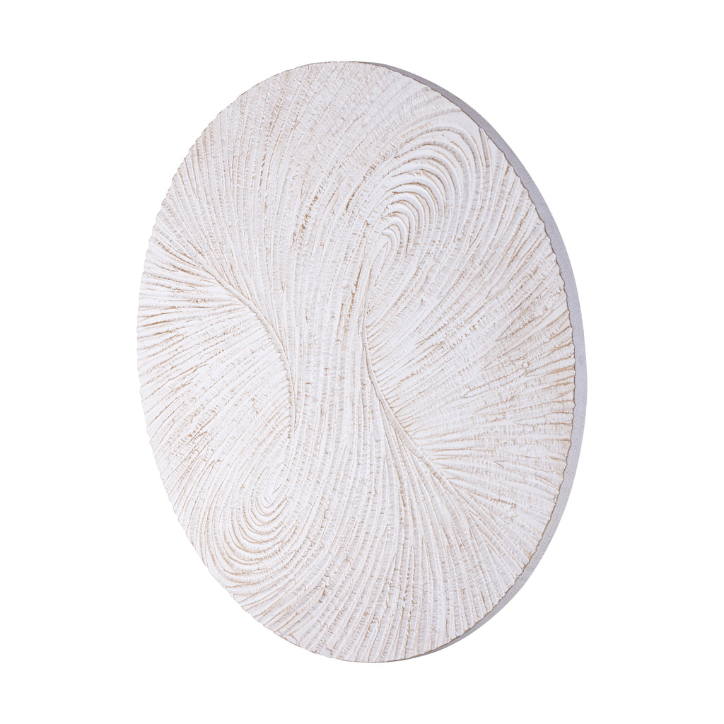 Wiktor White MDF round wallpanel swirl carved M