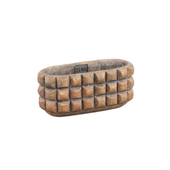 Wiliam Brown cement oval pot blocks gold finish S