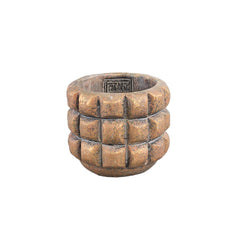 Wiliam Brown cement round pot blocks gold finishXS