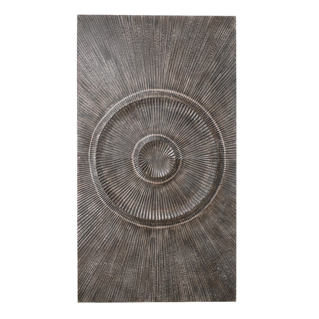 Winston Grey wood ribbed circle wallpanel rect