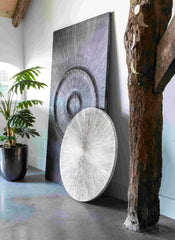 Winston Grey wood ribbed circle wallpanel rect