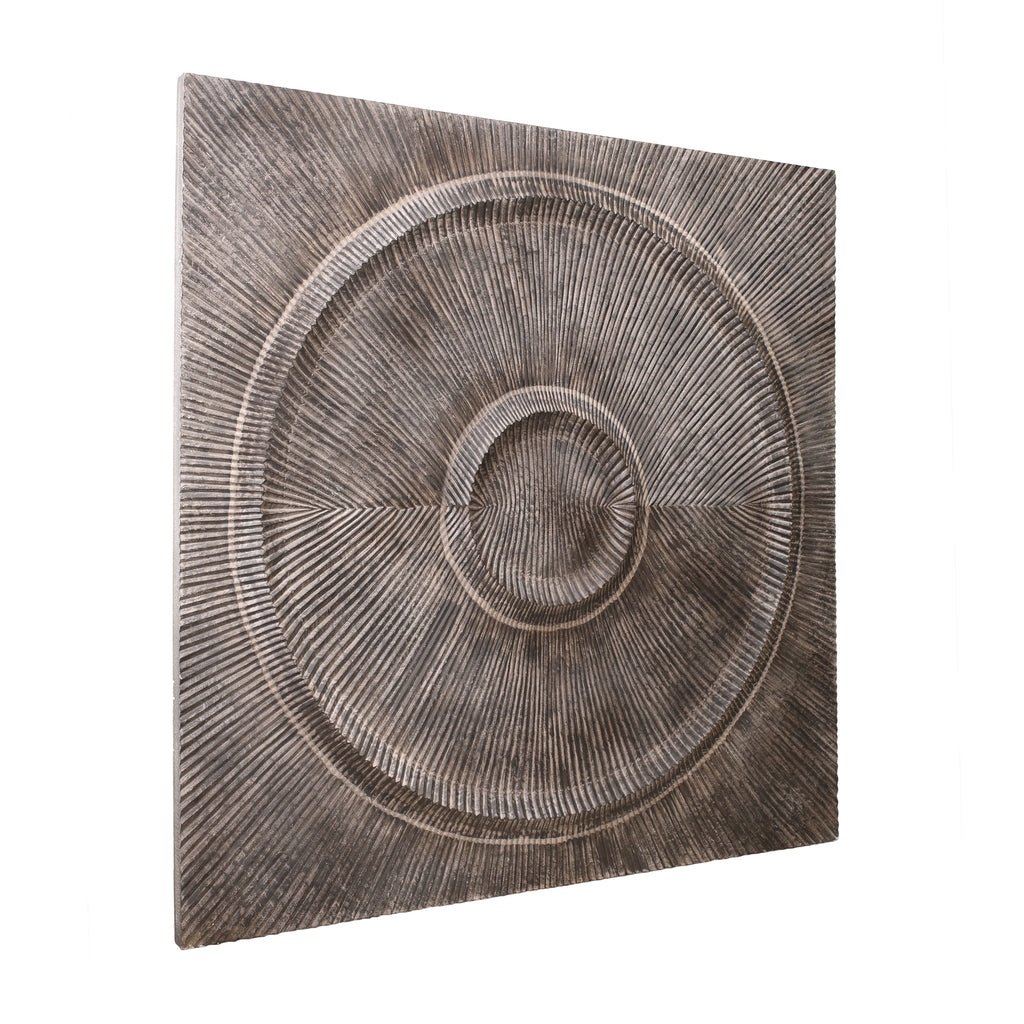 Winston Grey wood ribbed circle wallpanel square