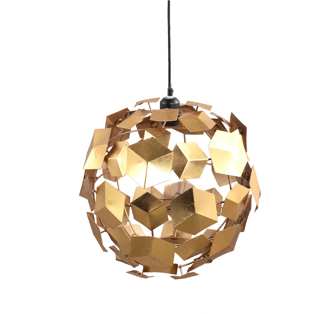 Wudy Gold iron hanging lamp 3D cubes round