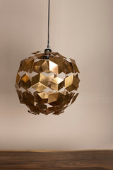 Wudy Gold iron hanging lamp 3D cubes round