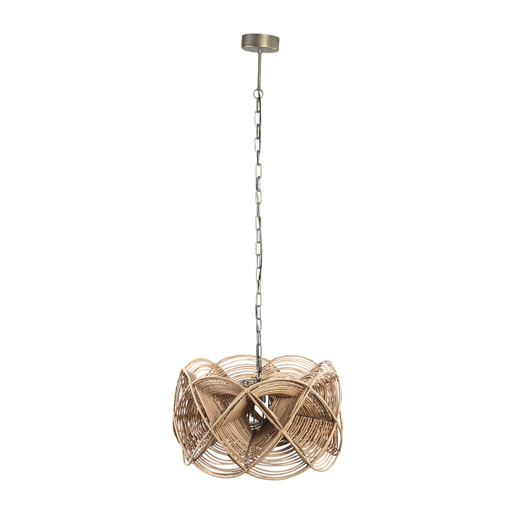 Yena Natural rattan hanging lamp twisted design