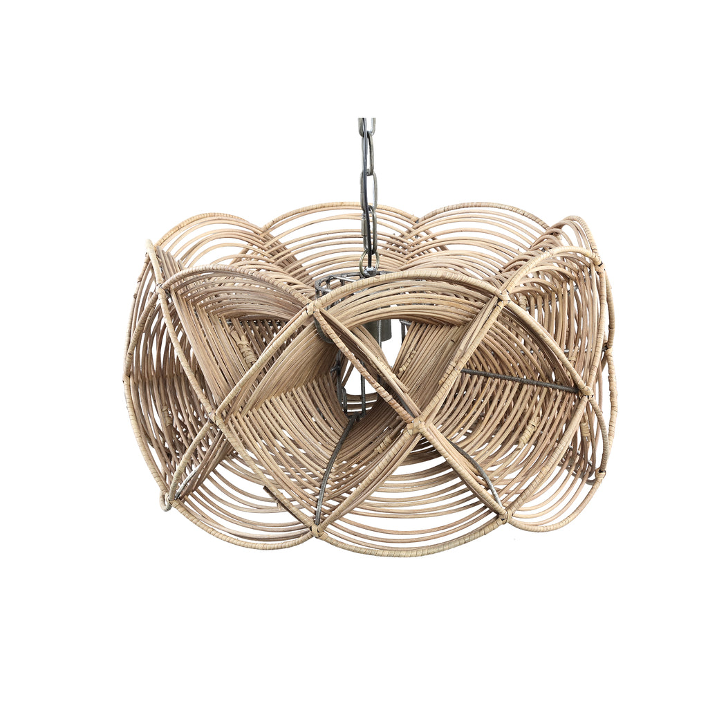 Yena Natural rattan hanging lamp twisted design