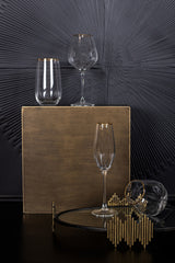 Yina Clear gold rim angular red wine glass