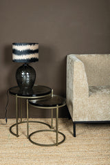 Youke Brass iron sidetable smoky glass round SV2