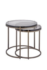 Youke Brass iron sidetable smoky glass round SV2