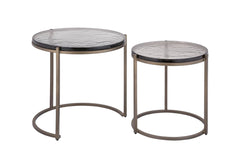 Youke Brass iron sidetable smoky glass round SV2