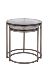 Youke Brass iron sidetable smoky glass round SV2