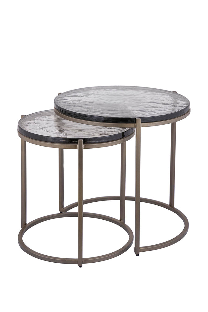 Youke Brass iron sidetable smoky glass round SV2