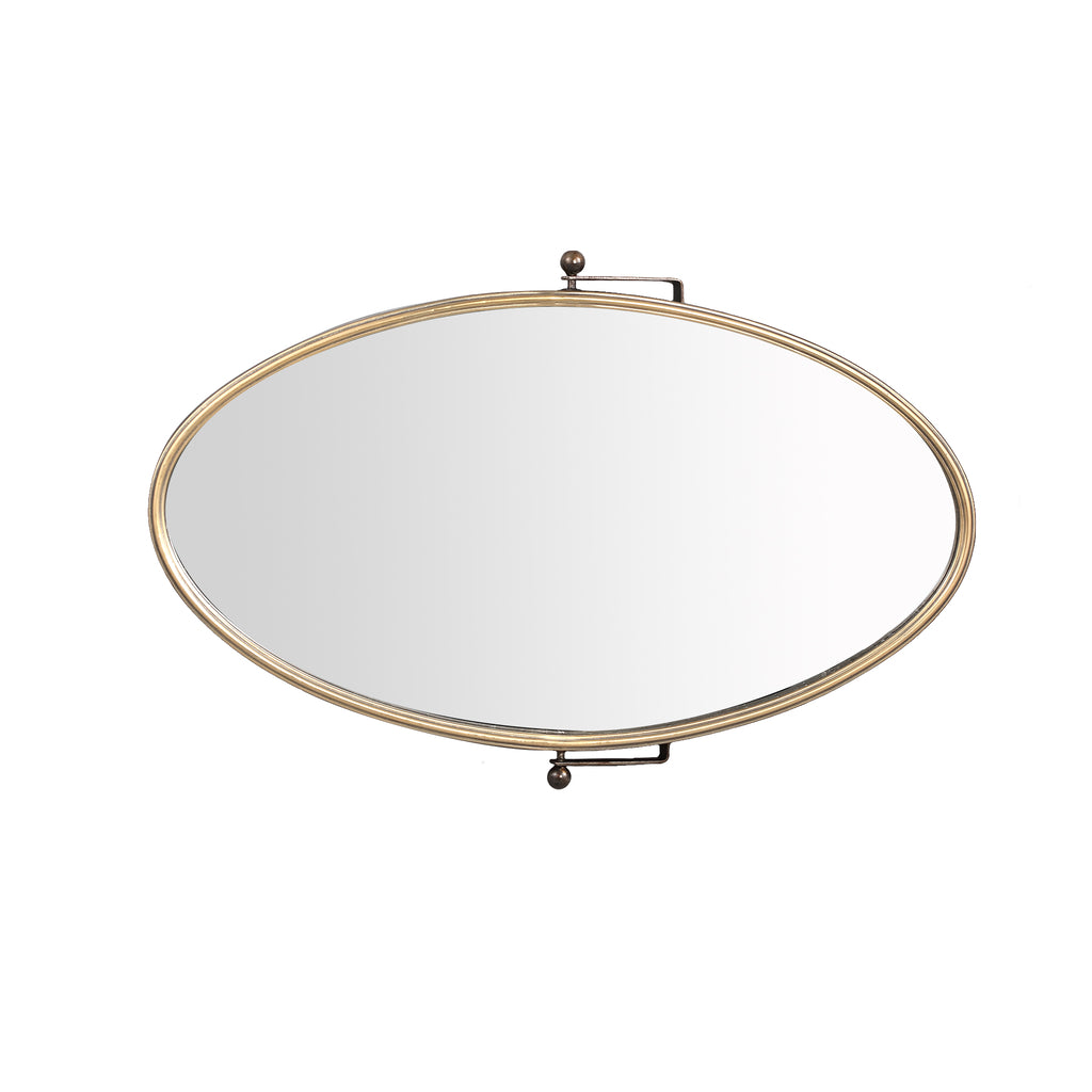 Yunis Gold big iron mirror in oval shape