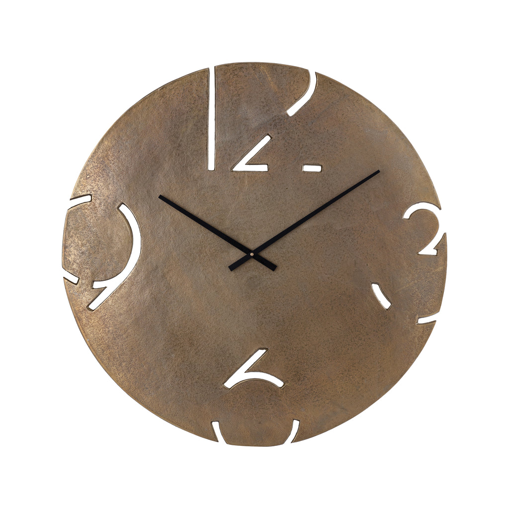 Zafrina Brass alu round clock cutout numbers L