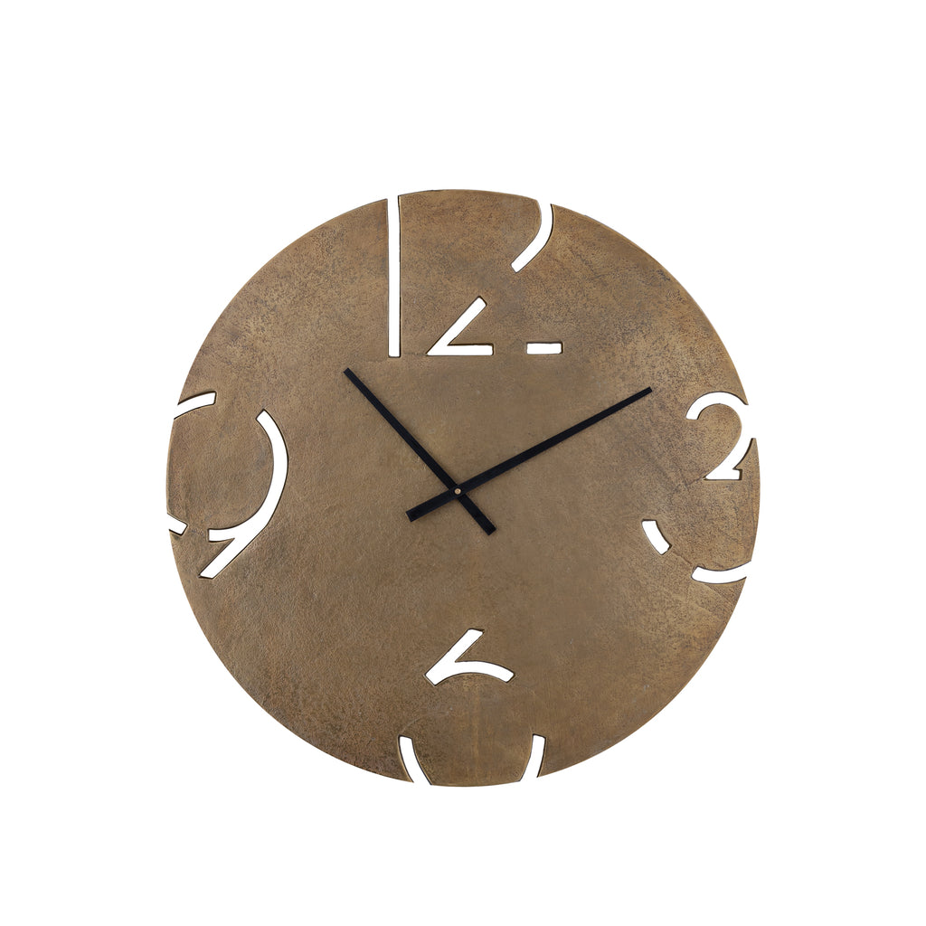 Zafrina Brass alu round clock cutout numbers S