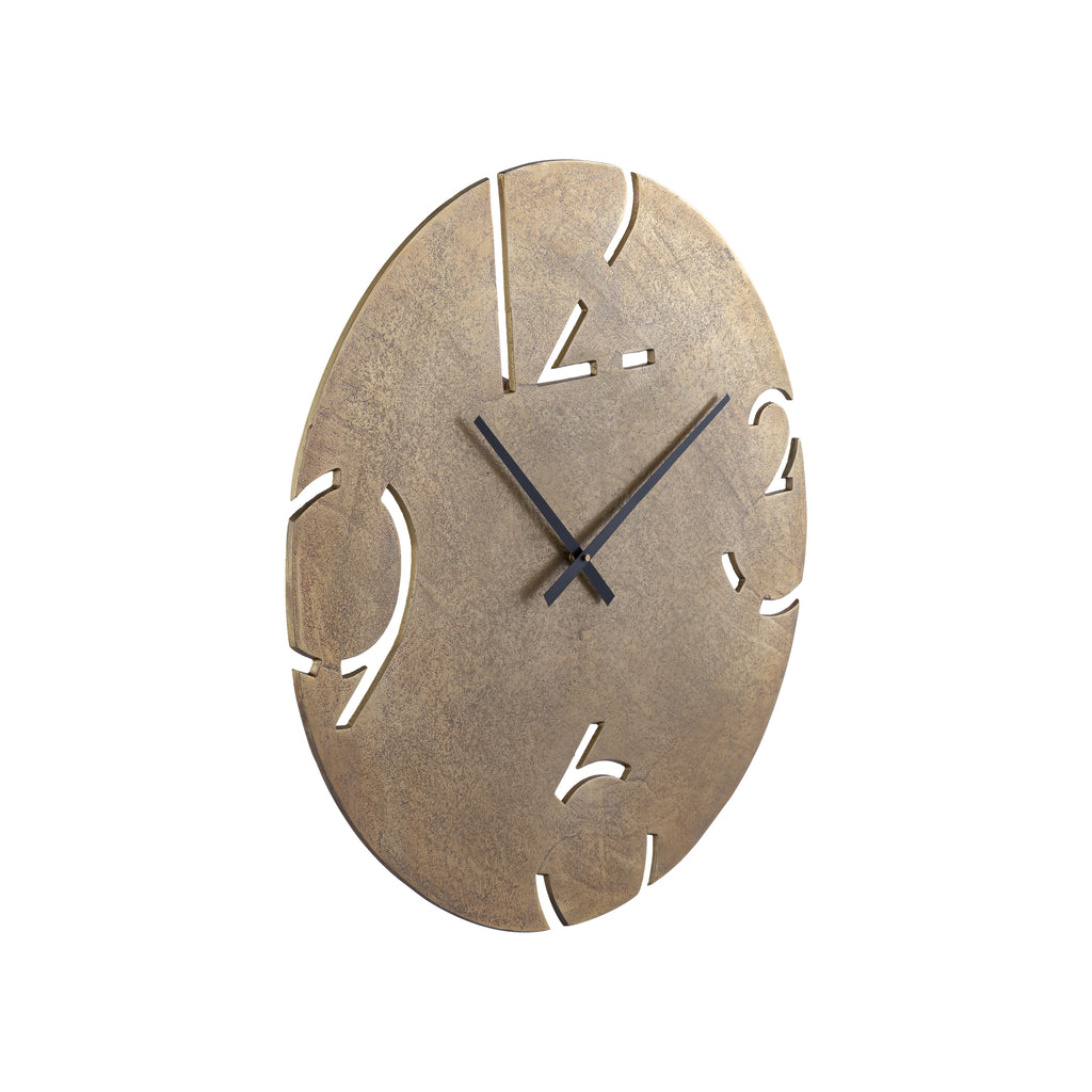 Zafrina Brass alu round clock cutout numbers S